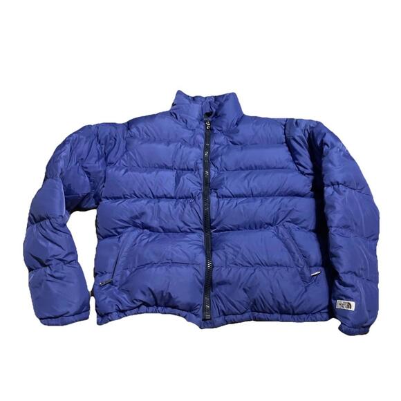 Vintage The North Face Down Jacket puffer 1980's Brown Label Blue Coat L H66